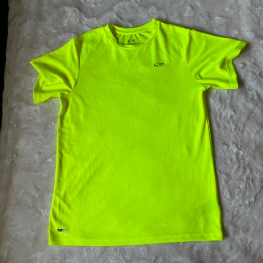 C9 by Champion Duo Dry Neon Yellow Green Shirt Girls L 12/14 Athletic Top